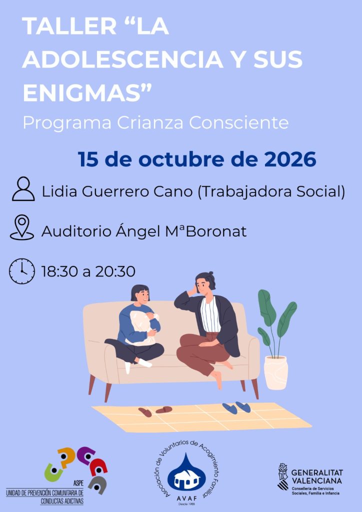 TALLER LA ADOLESCENCIA Y SUS ENIGMAS (15 DE OCTUBRE DE 2026)